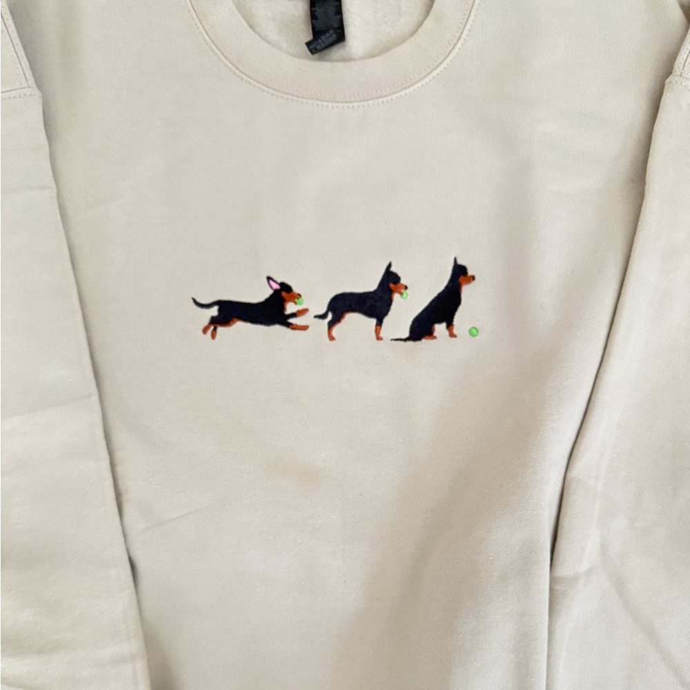 Chihuahua with ball Embroidered Sweatshirt